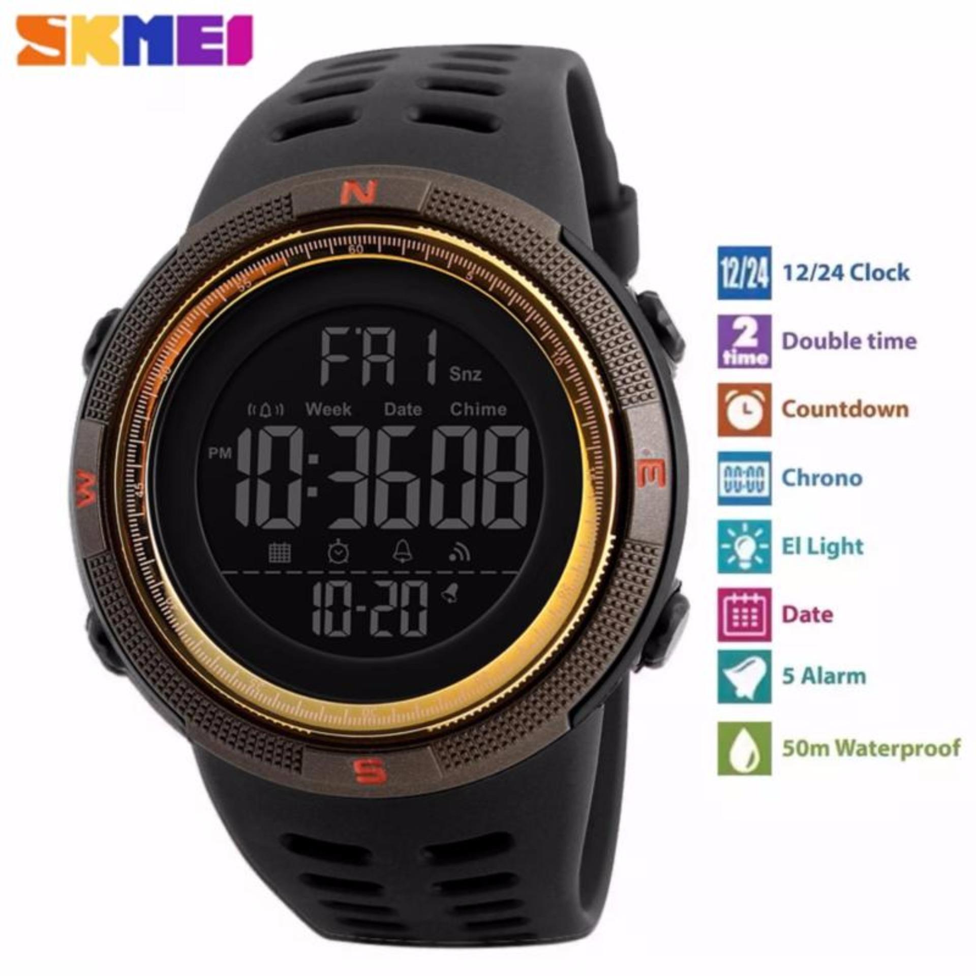 SKMEI 1251 Jam Tangan Sporty Pria Tahan Air 50m Dengan Penghitung Waktu Mundur No Bluetooth function