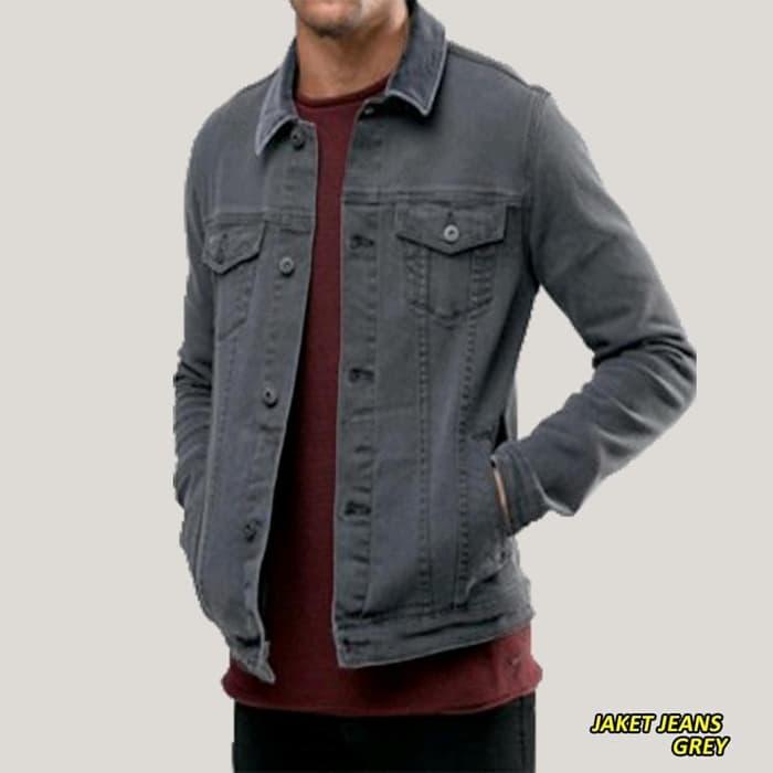 Home; Jaket Jeans Pria / Jaket Dilan / Jaket Denim Premium - Abu Tua