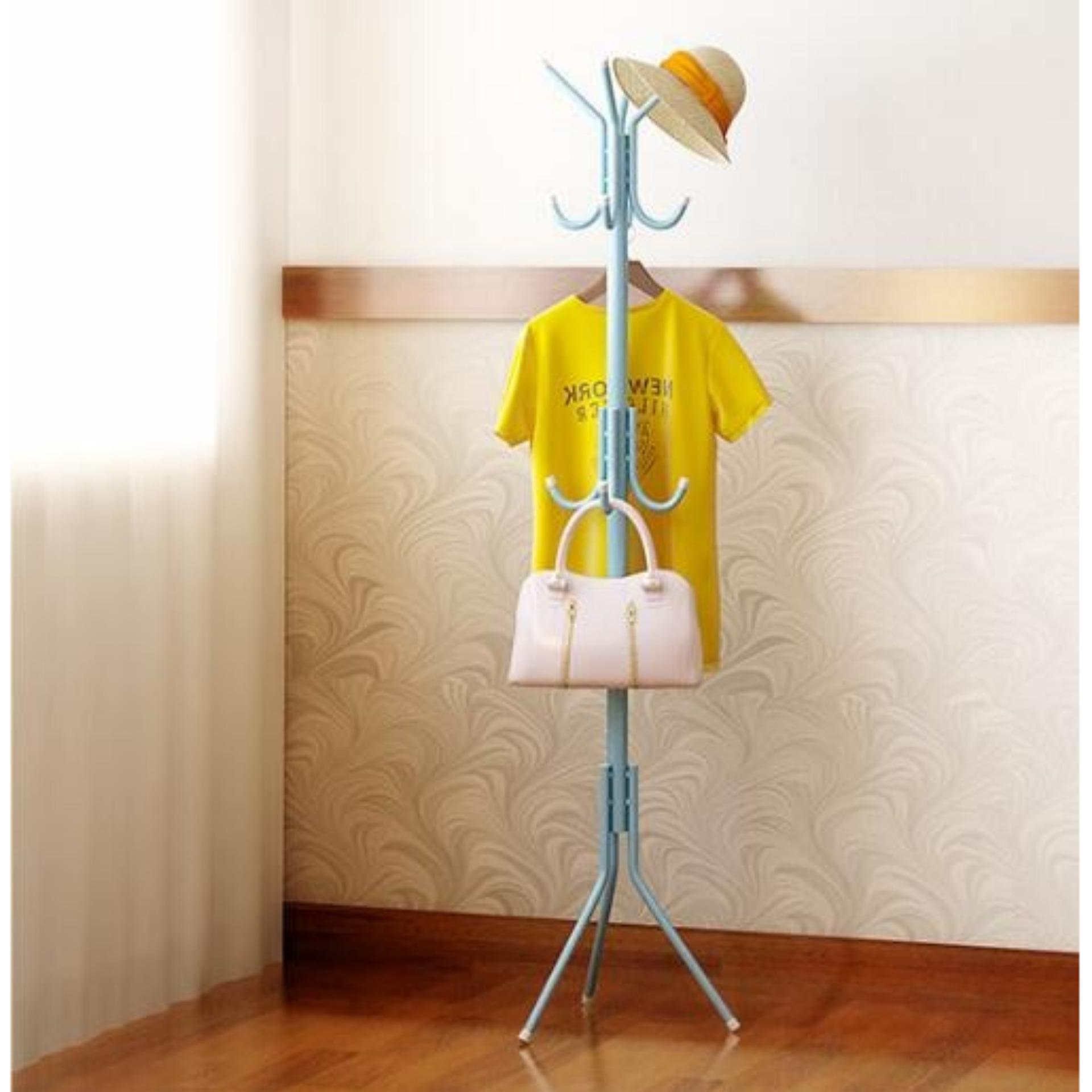 Lemari Baju Modern Lemari Gantung Lemari Pakaian Portable Rak Pakaian Minimalis Rak Baju Tanpa Cover S7 Biru