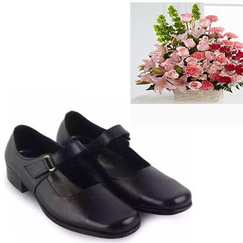 Therwan Sepatu Pantofel Paskibra Wanita Bertali / Sepatu Sekolah Anak Wanita - Black