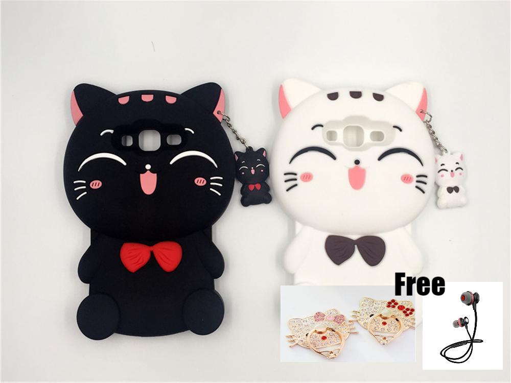 SYF-S Casing Softcase Case Karakter Boneka 3D Samsung J2 Prime Kucing Hitam free Iring dan Hansdfree