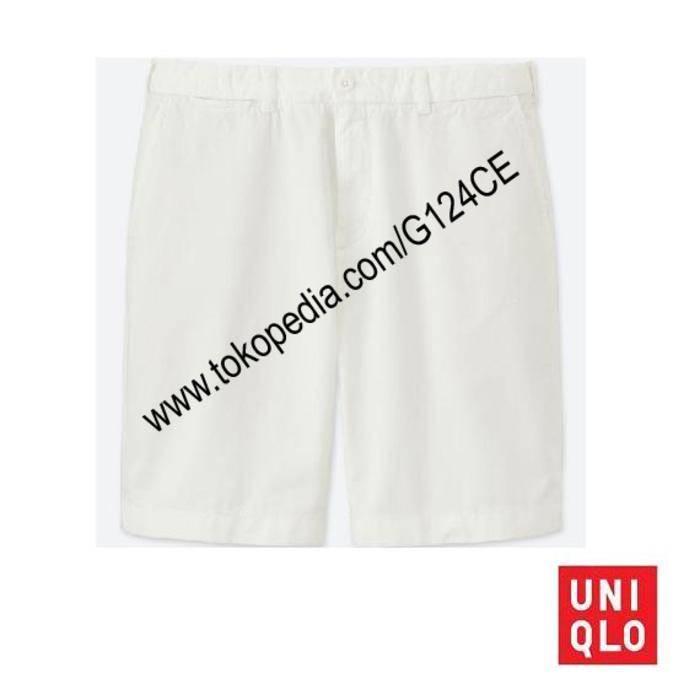 HOT SPESIAL!!! Celana Pendek Uniqlo Pria Men Chino Shorts 135771 White Putih