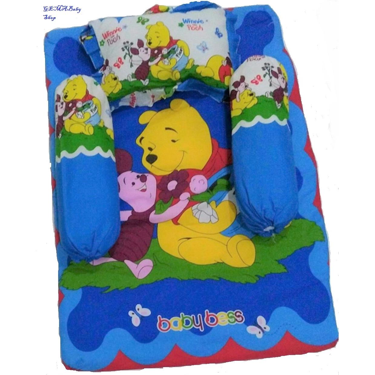 Gema Kasur Matras Lipat Bayi / Bantal Set / Kasur Bayi Bess - Biru