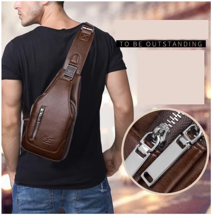 Tas Selempang Kulit Pria Sling Bag IMPORT High Quality CS TL-03