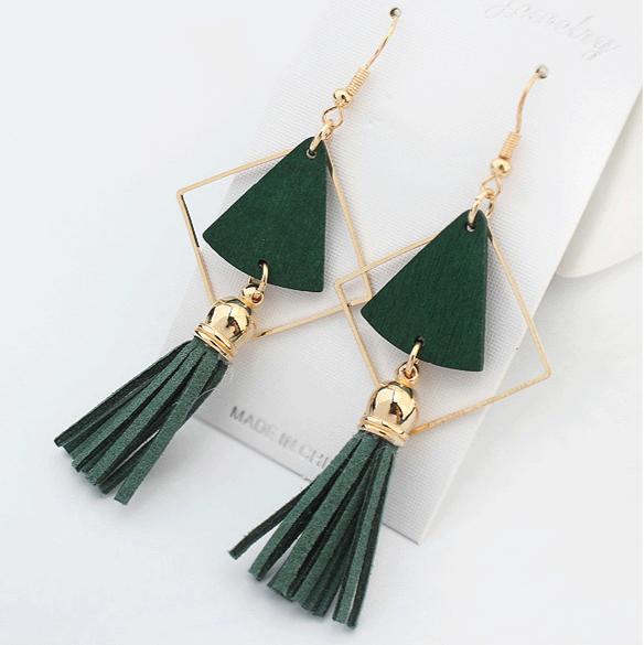 Anting Panjang Rumbai Asimetris Women Long Earrings Jewelry Jan082