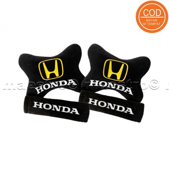 Aksesoris bantal leher jok mobil lucu unik Set 2in1 Honda