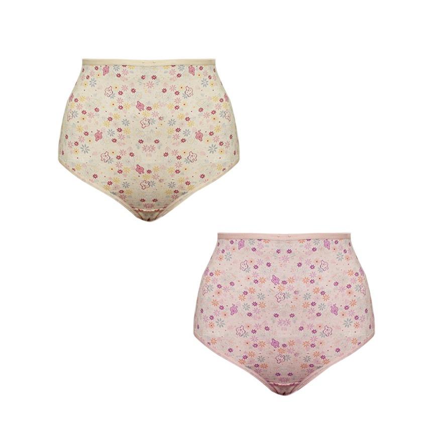 EELIC CDW-N135 2 PCS MIX Celana Dalam Wanita Dewasa BIG SIZE Warna Mix ( CREAM + PINK ) Motif BONEKA