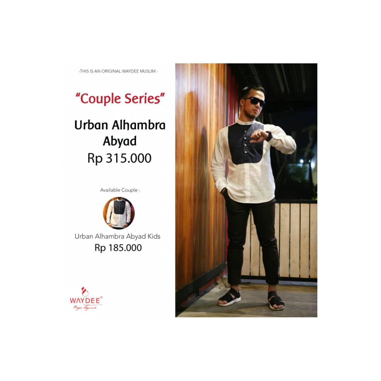 BAJU KOKO MUSLIM COUPLE AYAH ANAK WAYDEE URBAN ALHAMBRA ABYAD PUTIH