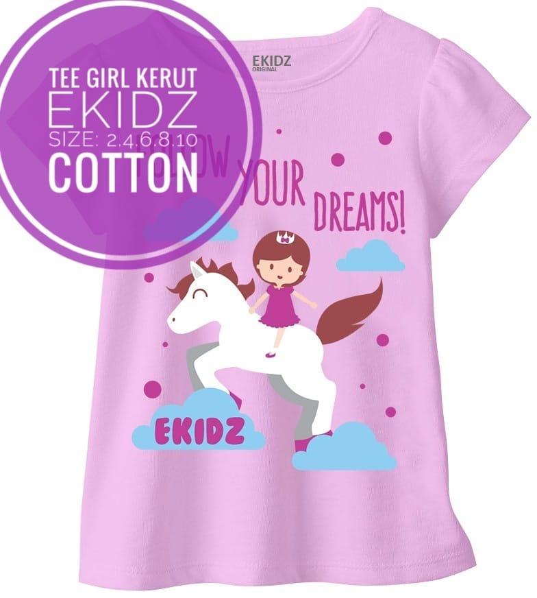 Kaos Anak Perempuan EKIDZ seri Princess Pony Baju Branded Anak Kecil Terbaru Lucu
