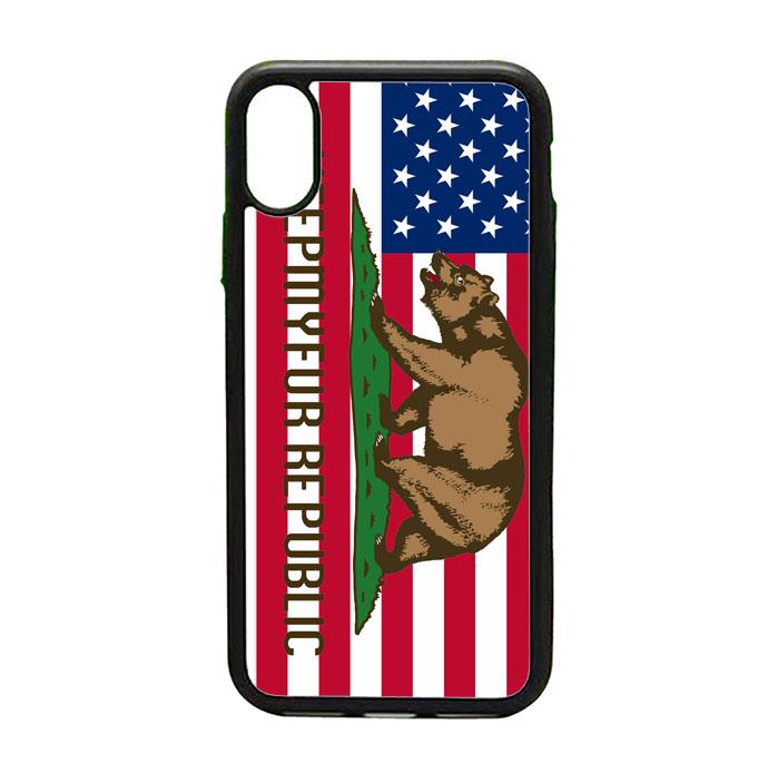 Casing Custom iPhone X California Republic State Flag Wood_AC0010