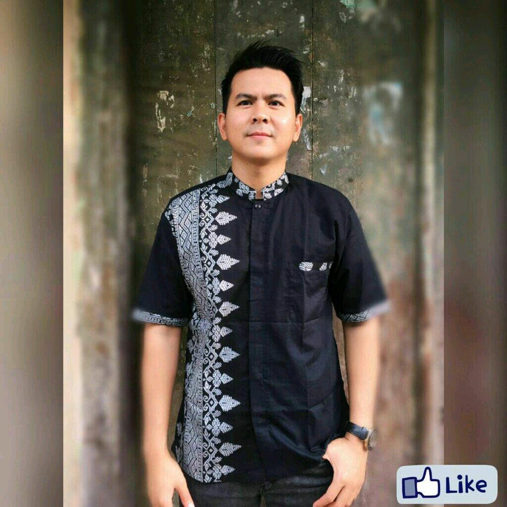 kemeja baju koko pria batik motif silver modern di lapak BATIK MURAH JAYA aisyah_isa546