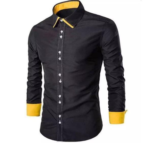 Kemeja Cowok Pria Lengan Panjang Kerja Model Slim Terbaru Gaya Kemeja Fashion Korea