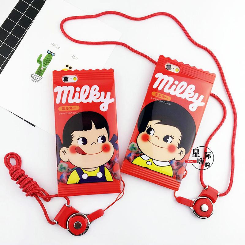 Tidak Ada Dua Casing HP Iphone8/7 Plus Jepang Korea Candy Casing Apple Tali Gantungan