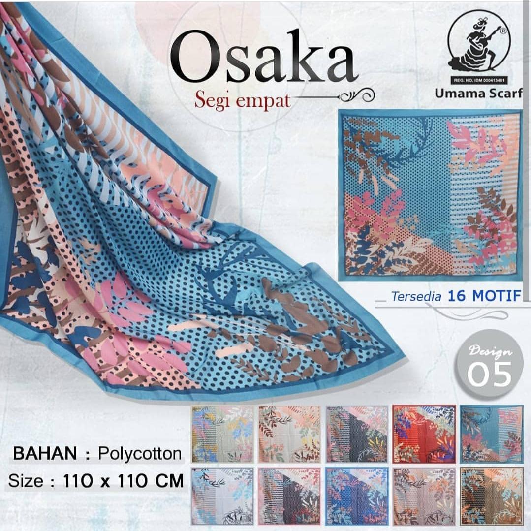 Hijab Segi Empat Motif bunga polkadot Umama scraf / Jilbab Segi Empat Motif / Kerudung Segi Empat Motif /Hijab Segi Empat Umama scarf osaka