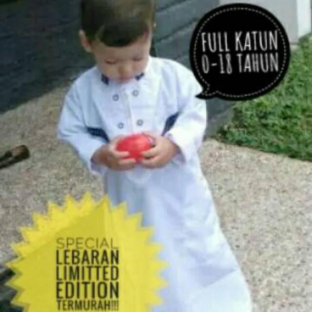 PROMO BAJU GAMIS JUBAH ARAB ANAK LAKI PUTIH dan HITAM 0 tahun sd 18 tahun (SIZE 12)
