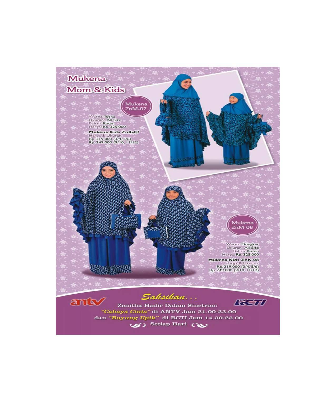 Mukena Zenita Couple Mom & kids - ZNM 07 /ZENITHA /Mukena