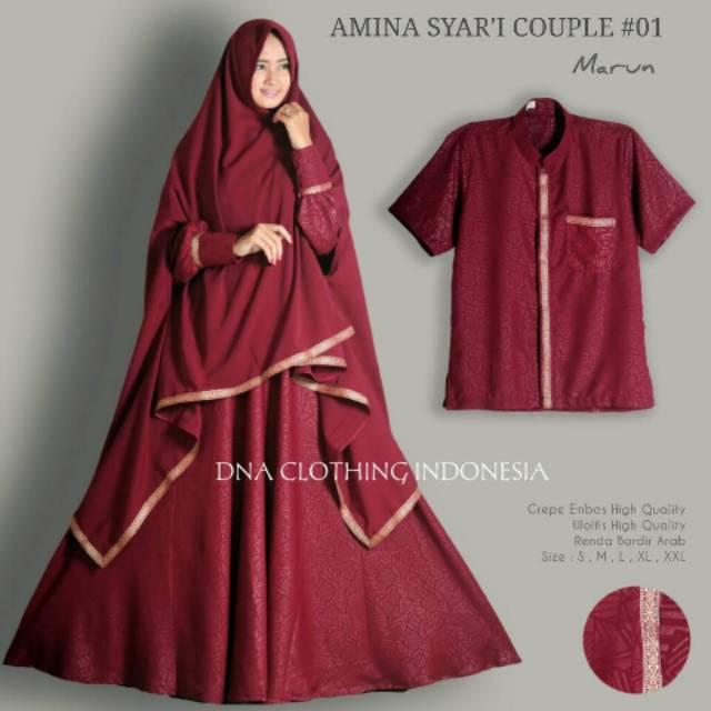 RESTOK HEM UNGU HITAM PUTIH MARUN 12 MEI 2018!! AMINA SYARI Gamis Jilbab dan Kemeja Ori DNA CLOTHING (KEMEJA XL)