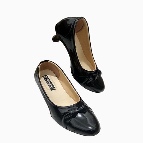 Therwan Sepatu Pantofel Wanita Block Heels Pita-01 Hitam