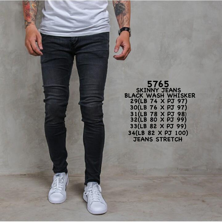 5765 skinny jeans whisker black wash stretch celana jeans panjang pria model skinny/celana panjang slimfit pria distro import celana cargo celana pria impor bahan jeans model skinny bawahan fashion pria atasan pria celana casual celana exclusive pria