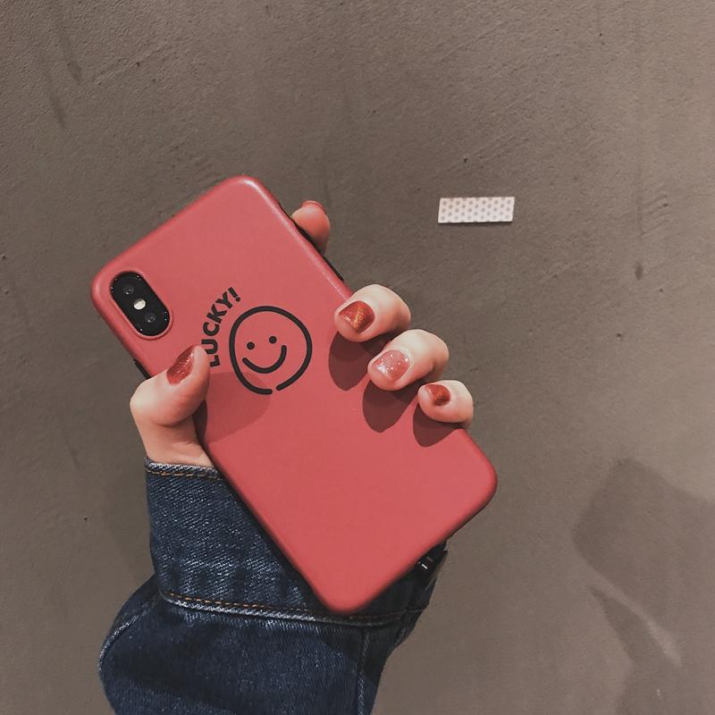 Gaya Korea Selubung Ponsel Wajah Tersenyum Apple Identitas Sarung Ponsel Iphone7plus Silikon Silikon