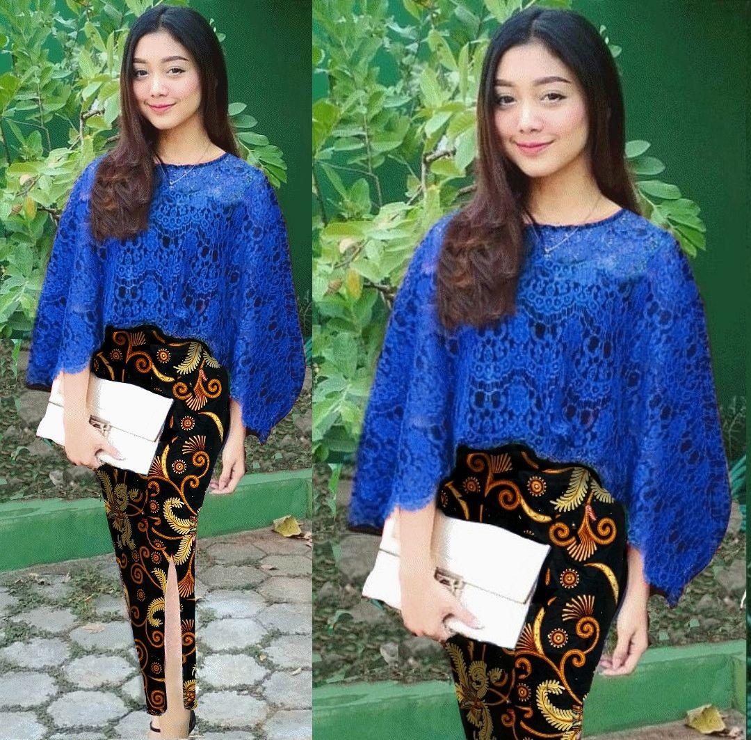 Setelan Kebaya Modern Vanya Setelan Kebaya Cape Brukat Rok Batik Motif Random - Setalan Baju Nikahan Kondangan Lamaran - Setelan Baju Muslim Setelan Baju Para Hijabers Baju Pesta Resmi - Batik Indonesia