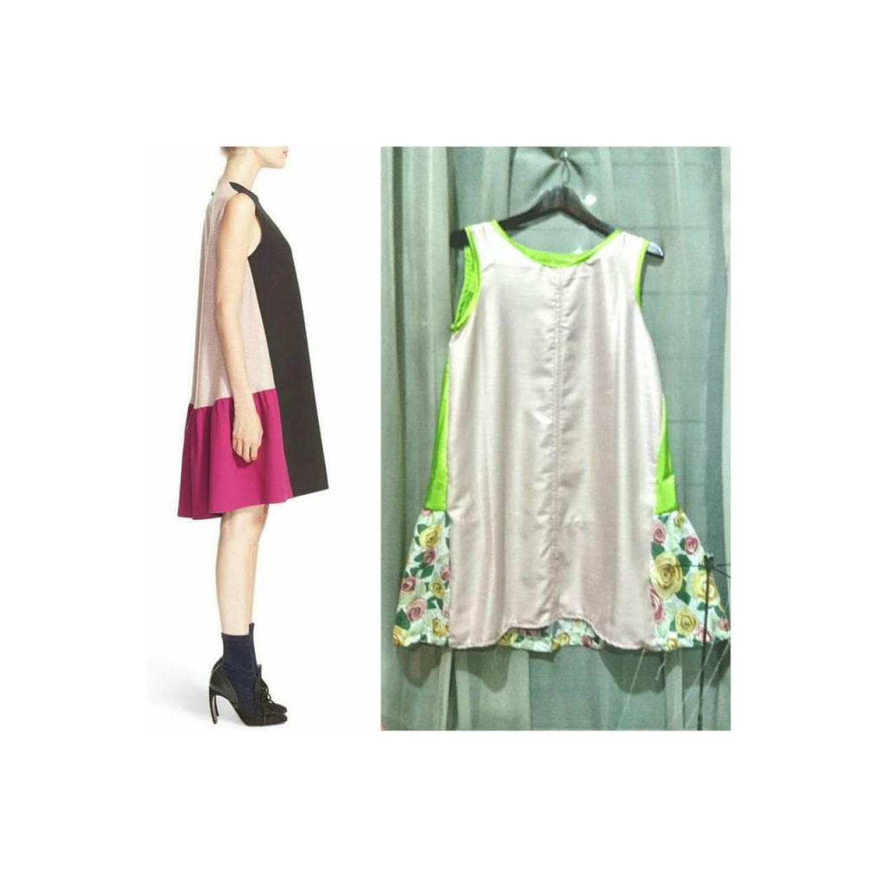 Dijual Dress Color Blok 3 Tone Terima Jahit Dress Celana Rok Kaftan