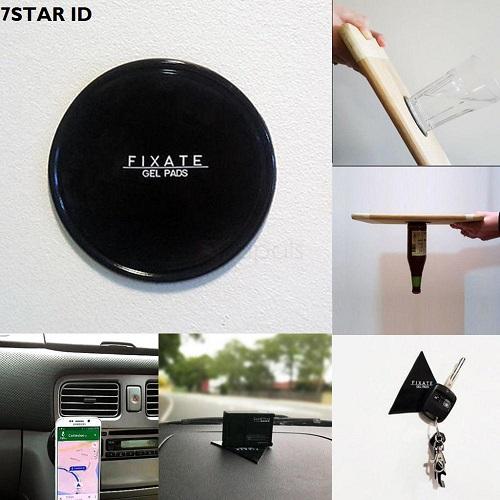 Adiknya Flourish Lama - Fixate Gel Pads Bulat 7STAR Perekat Handphone/Tempelan Belakang HP Universal Nano Rubber Gel Pads - Hitam