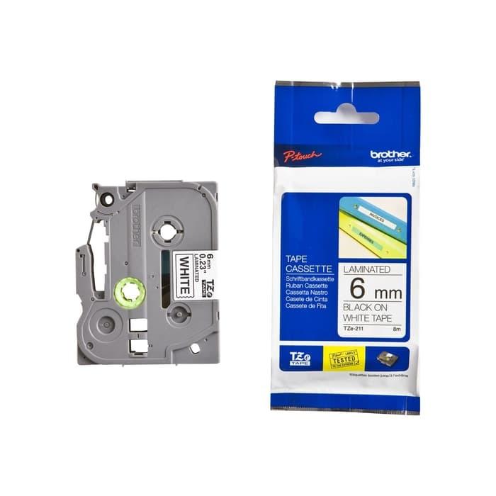 ASLI IMPORT - Brother Label Tape TZE-211 6MM Black On White