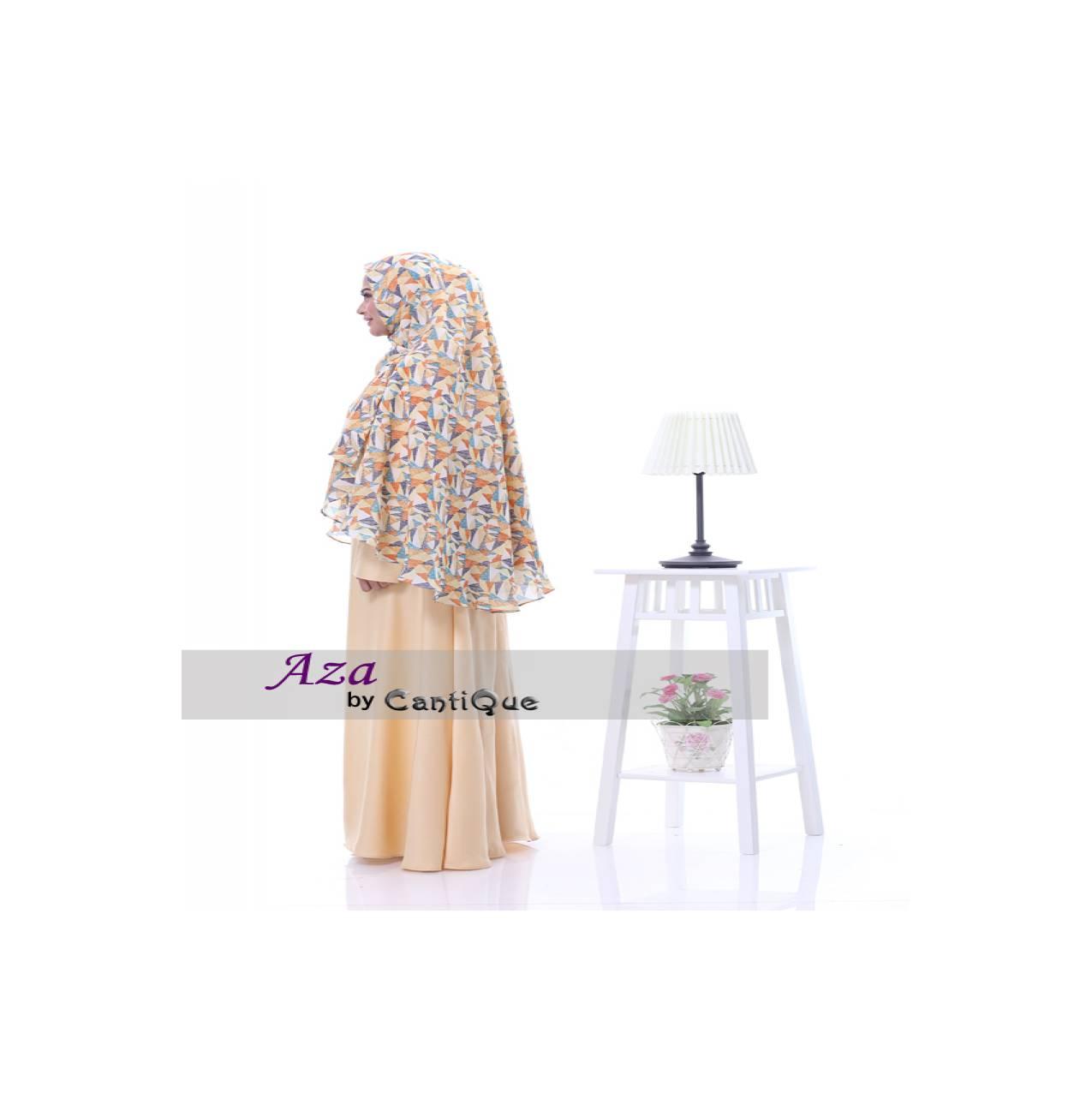 Safeera Cantique Gamis Syar'i Safeera - Cream Muda