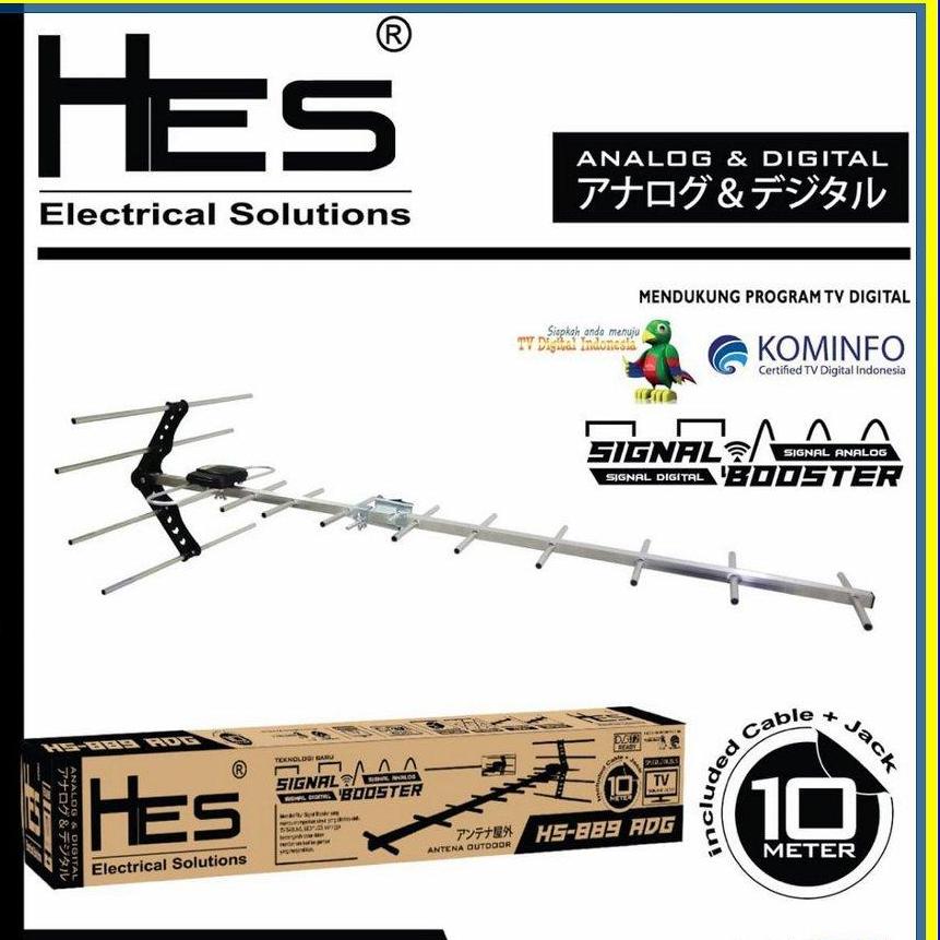 Antena Outdoor Hes Hs889 Analaog & Digital Bonus Kabel 10Meter