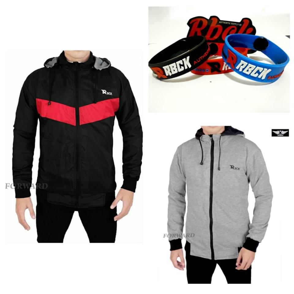 Jaket Parka Pria Bolak Balik Hitam - Merah