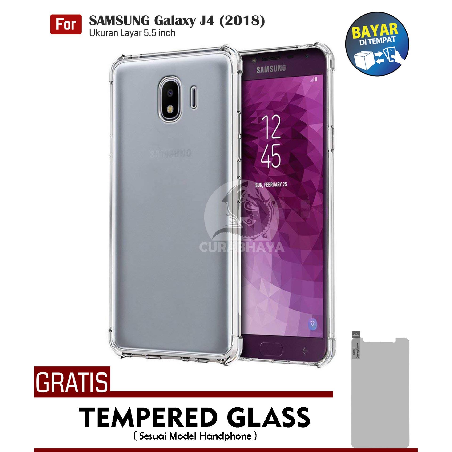 AirShock Samsung Galaxy J4 (2018) / J400 / Duos | Anti Crack Premium Softcase Cushion ShockProof + Gratis Free Tempered Glass Screen Protector