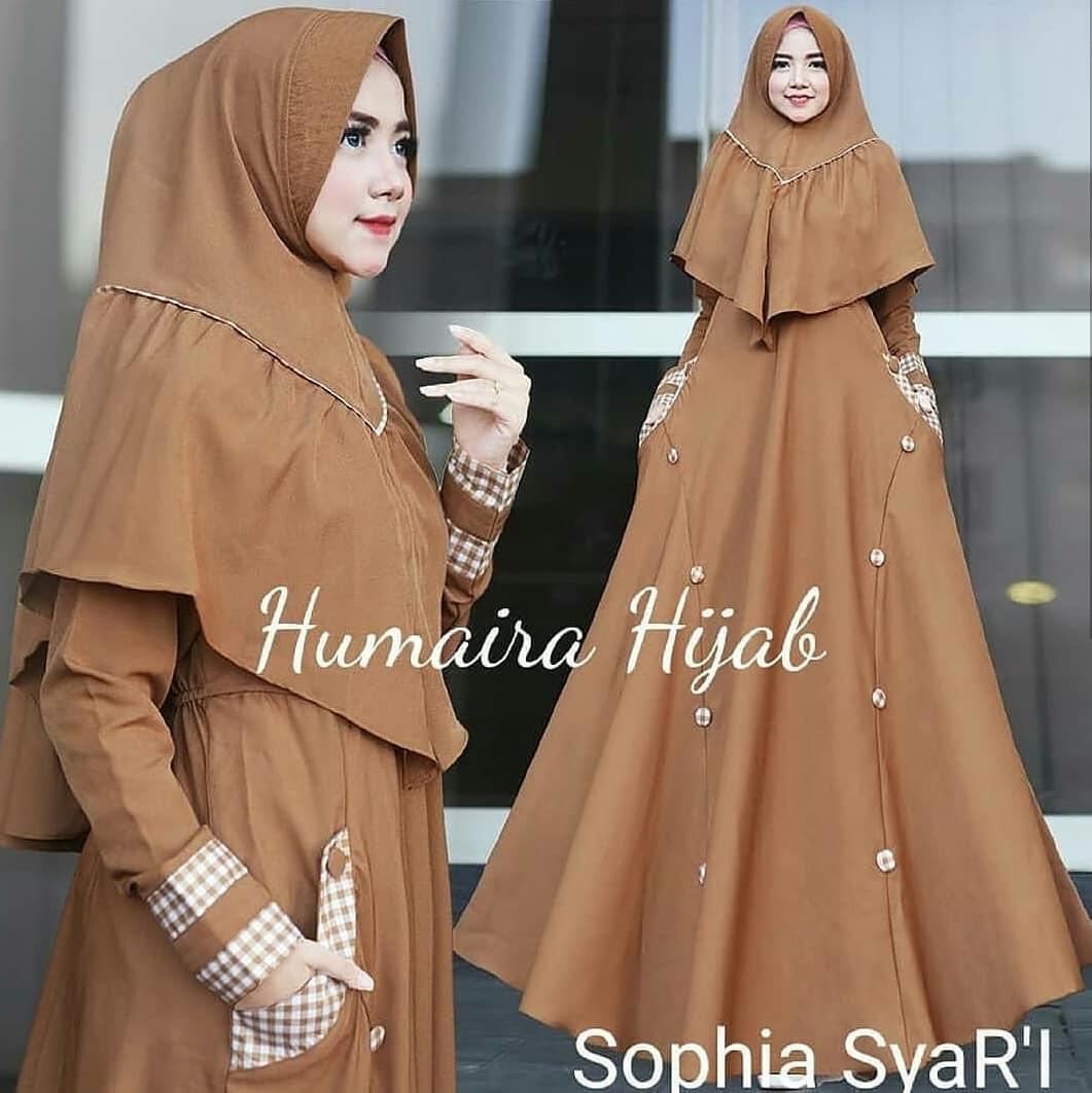 TJK Fashion Shop SOPHIA Syari + Khimar (Jilbab) | Gamis Syari | Syari Terbaru Tahun Ini