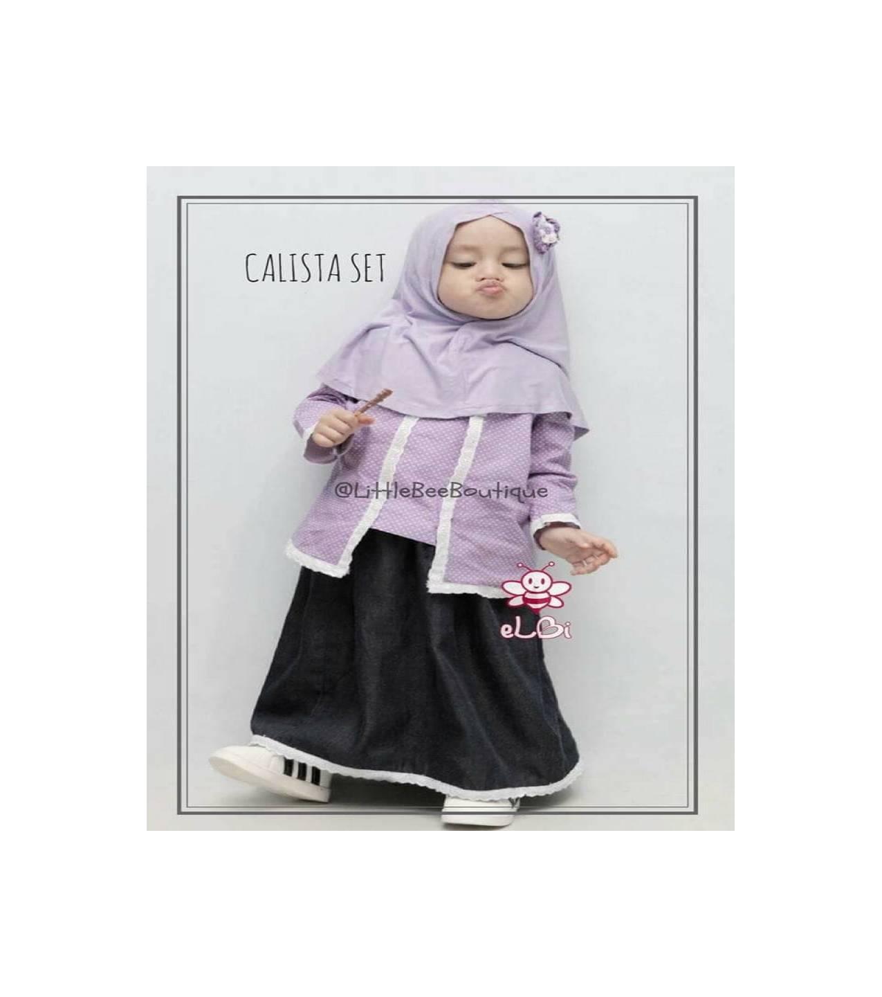 setelan gamis anak I baju muslim Surabaya I baju gamis anak I Calista