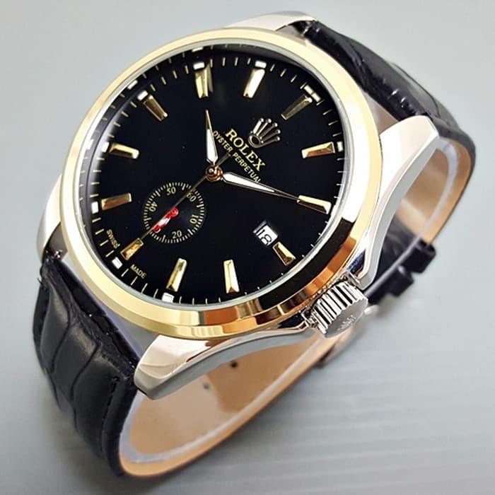 Jam tangan pria / Jam tangan pria original / Jam tangan pria murah / Jam tangan pria terbaru / Jam tangan pria swiss army / Jam tangan pria terbaik / Jam Tangan Pria / Cowok Rolex Automatic Big Size Leather Black Kombi DISKON MURAH!!!