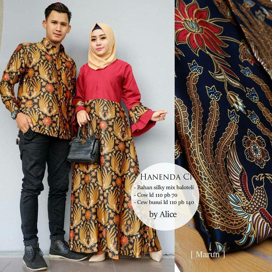 BATIK COUPLE / BATIK SARIMBIT / BATIK PESTA/KONDANGAN TERBARU MURAH - HANENDA COUPLE by