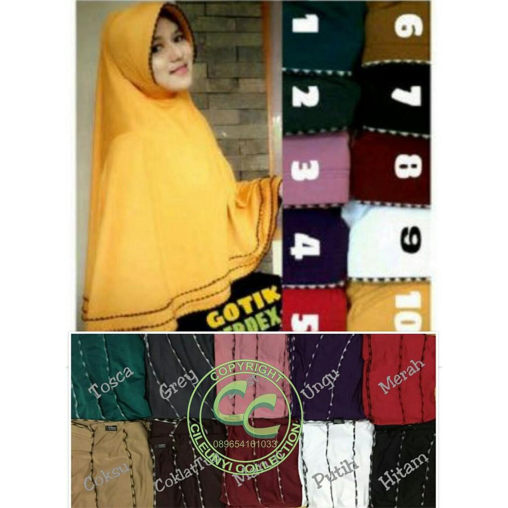 Hijab Bergo Gotik Overdex Jumbo Syar'i Gothic Overdeck (Marun)