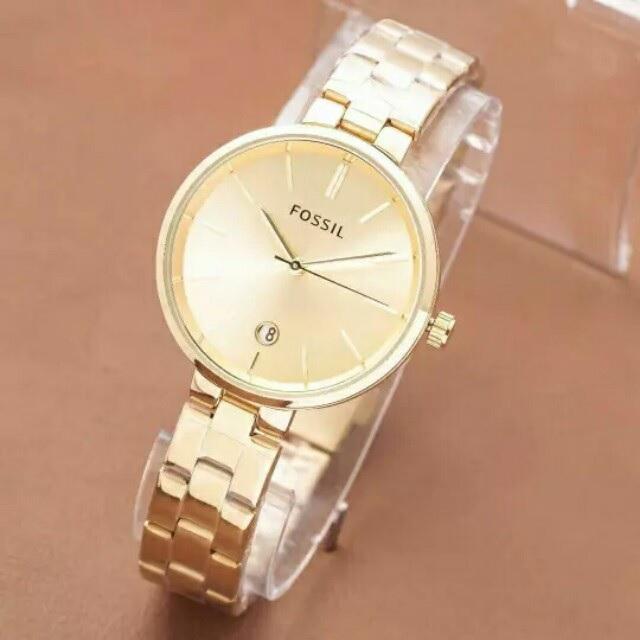 jam tangan wanita cantik - jam tangan wanita elegant - jam tangan wanita fossil glossy - tanggal aktif - rantai - terbaru dan terlaris