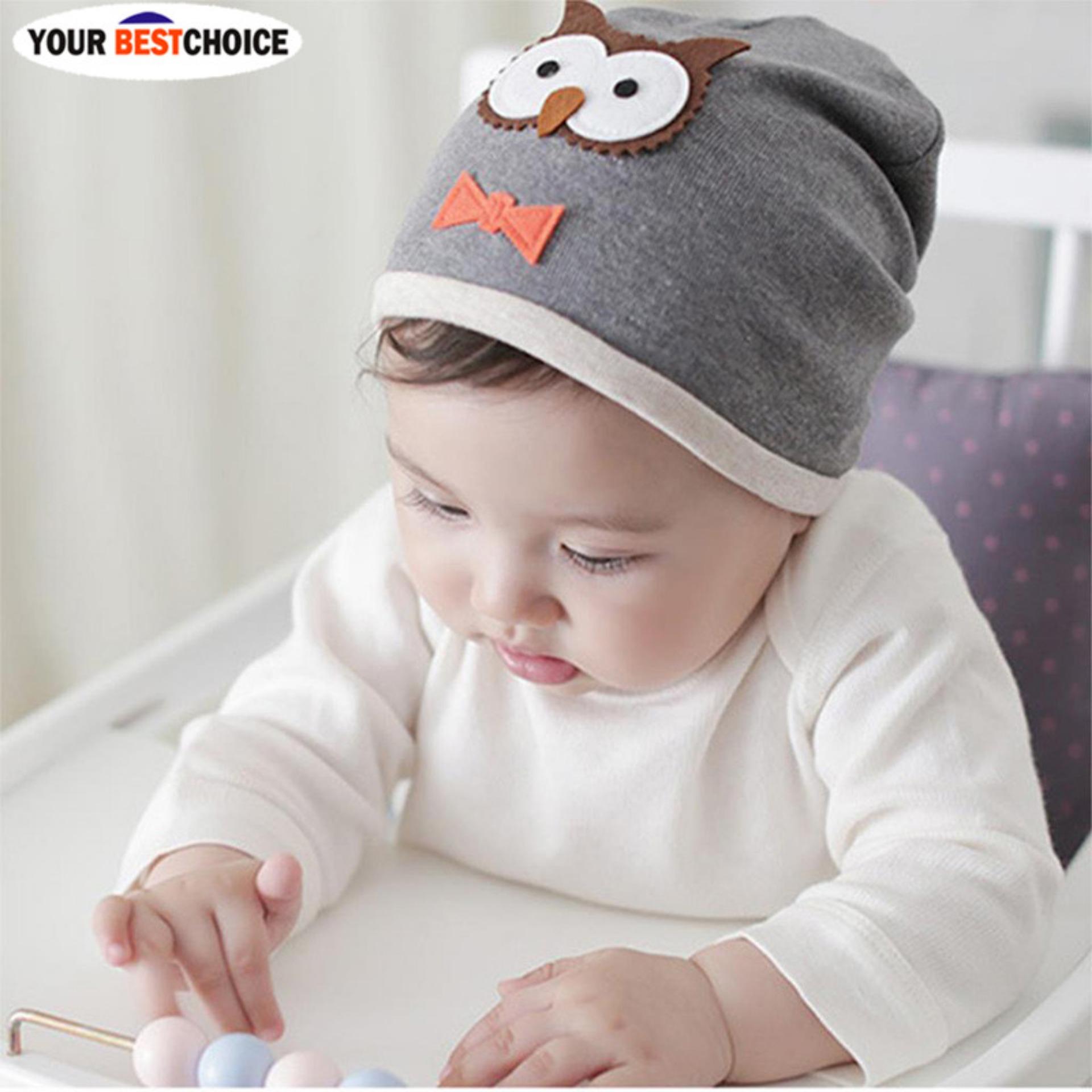 YBC Topi Kupluk Unisex Bayi Baru Lahir Bahan Katun Lembut Warna Abu-Abu
