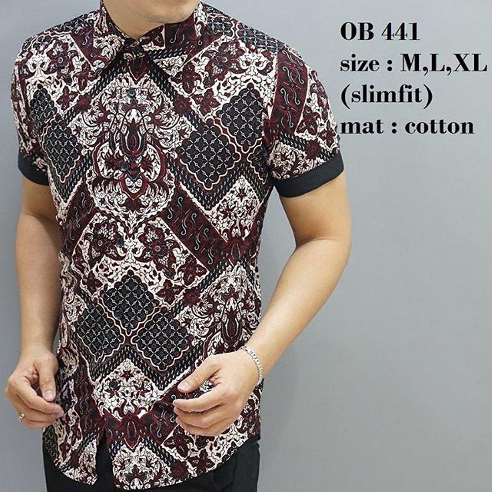 KEMEJA BATIK SLIM FIT - BATIK PRIA SLIMFIT - OB441 di lapak Batiklovers_snow mixtomax