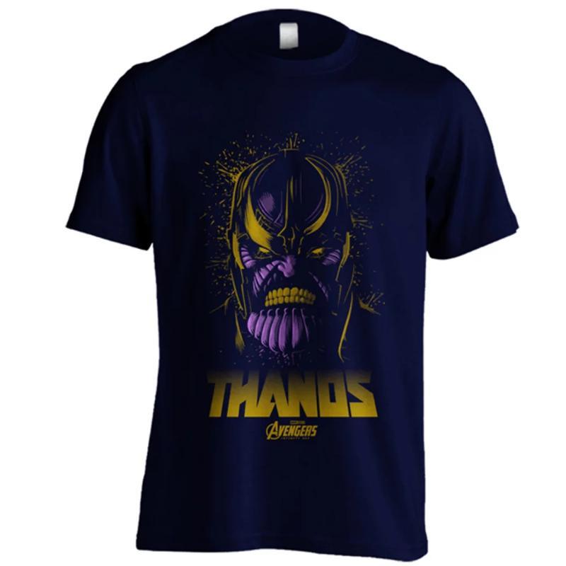Kaos Distro Avengers Thanos C02 Infinity Wars Navy Biru Dongker Ukuran S - XXL Avengers Villains Baju Distro Marvel Superhero