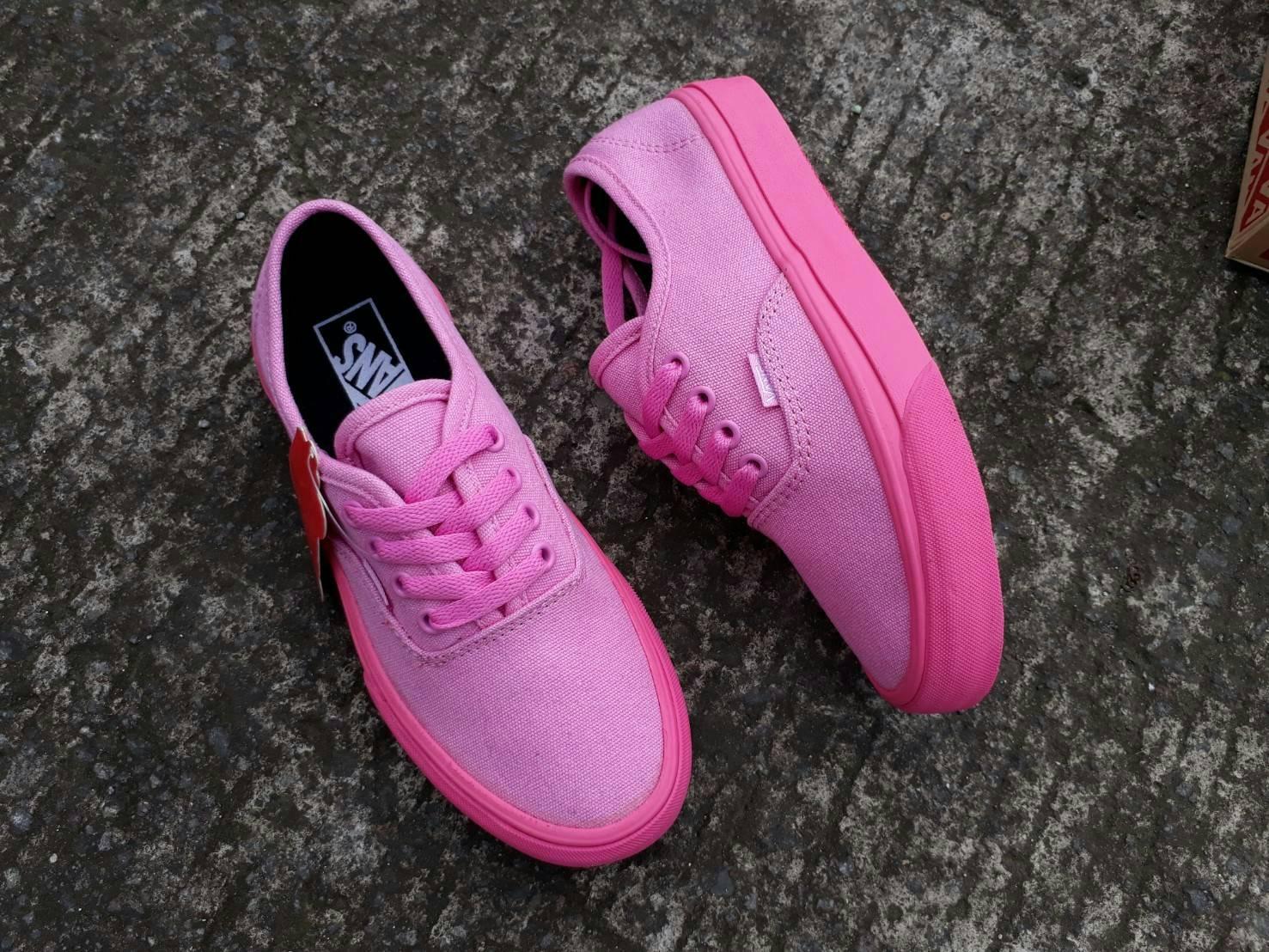 sepatu vans wanita authentic Full Pink waffle DT premium BNIB made in china