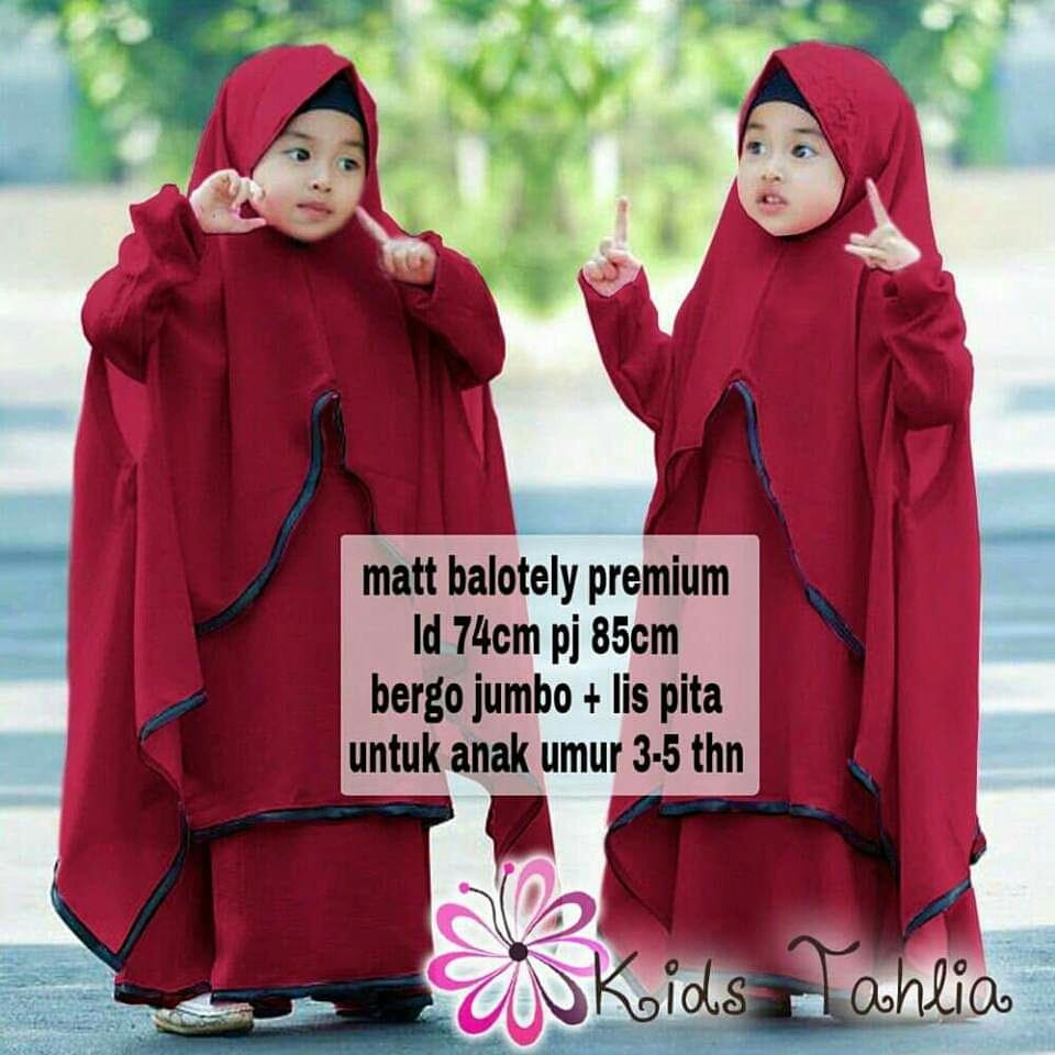 Tj-fashion gamis anak asyfa marun -baju anak lucu-gamis anak kekinian-dress anak lucu-untuk anak usia 3-5 tahun - tersedia varian warna-harga murah- plus hijab