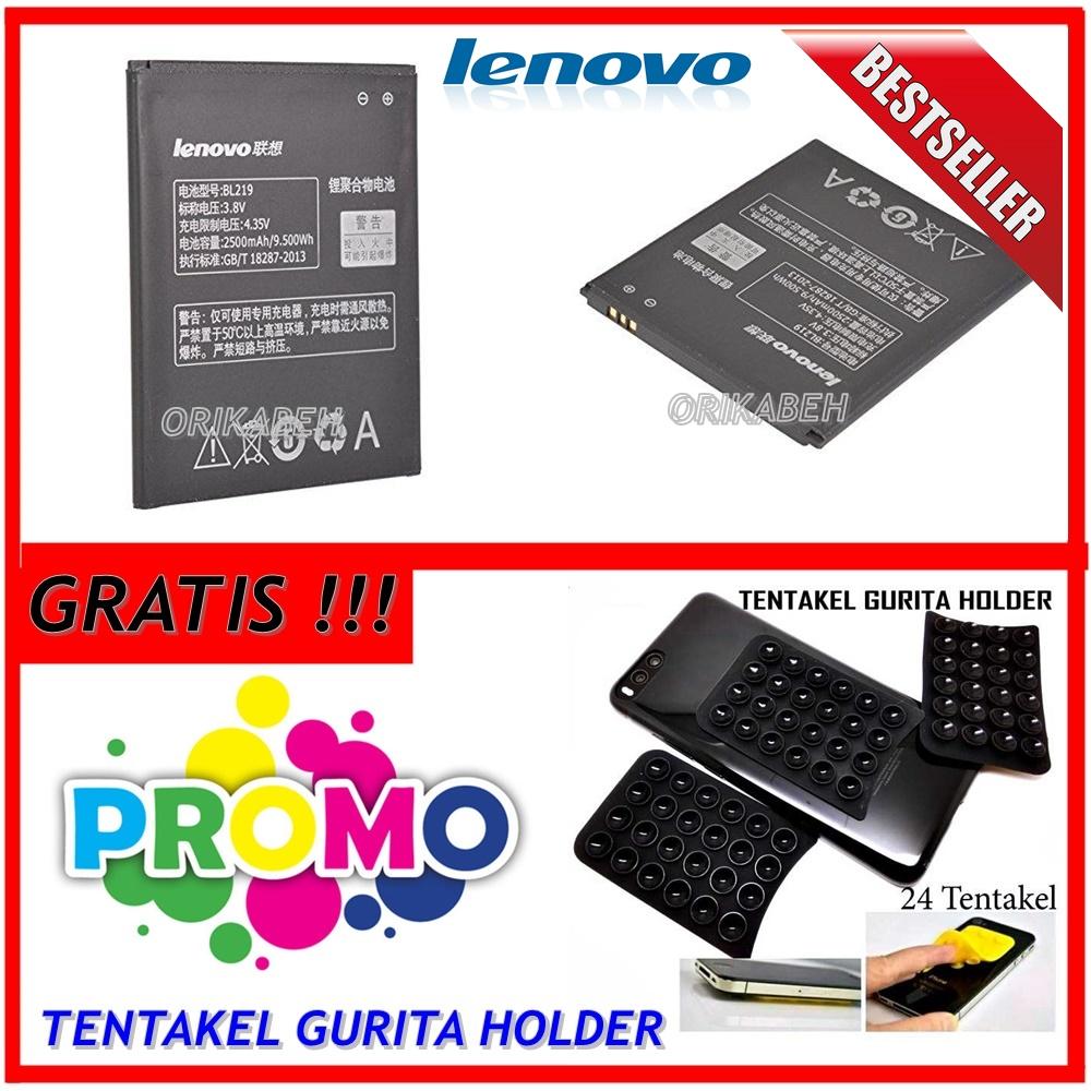 Lenovo Baterai / Battery BL219 For Lenovo A880 / A850 Original - Kapasitas 2500mAh + Gratis Holder Gurita ( orikabeh )