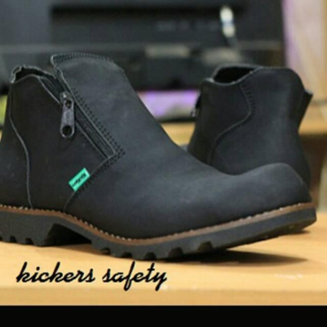 Sepatu Boots Touring Adventure Kickers Safety Besi Sleting Kerja Pria