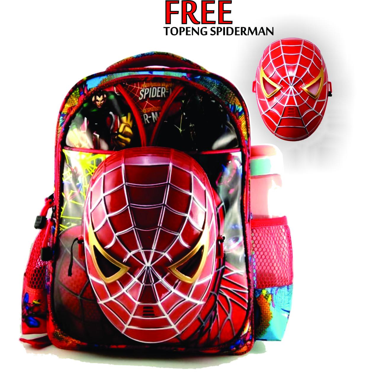 Tas Ransel Anak Laki-Laki Sekolah Motif Spiderman Bagus Free Topeng-spider 01
