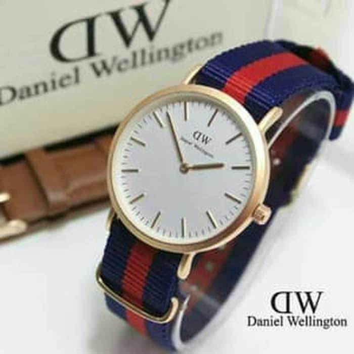 Jam Tangan Wanita / jam tangan Pria Unisex Dw Set Tali Kanvas Color E