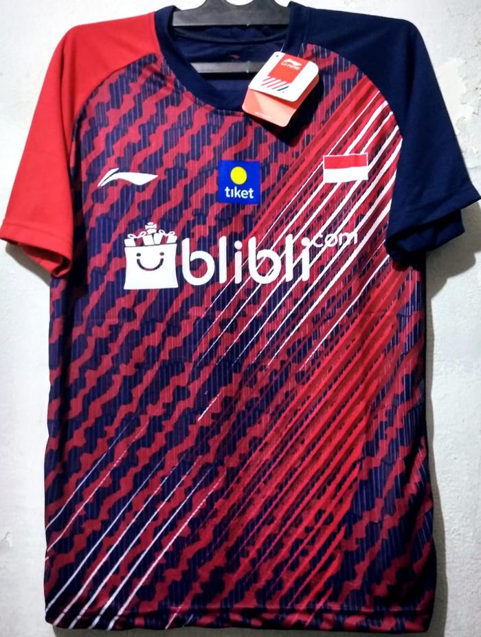 Baju badminton lining L35 navy merah