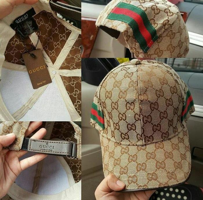 Topi Gucci Al Bahan Kanvas List Samping Semi Premium Import