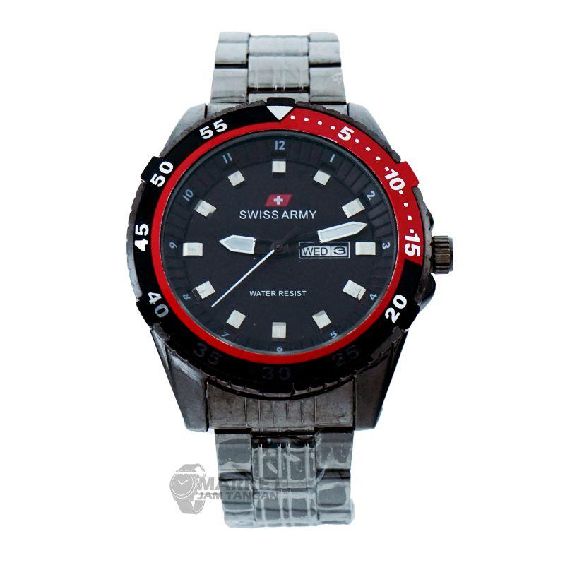 Swiss Army Men's - Jam Tangan Pria - TW 2356 G - Tanggal Hari - Stainless Steel